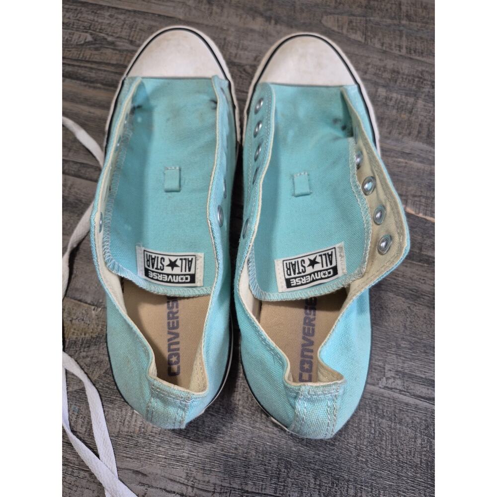 Converse All Star Low Top Sneakers Unisex Mens 8 Womens 10 Light Blue Shoes - Picture 8 of 16